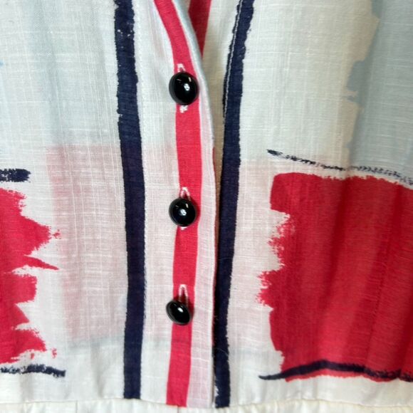 Anthropologie Floreat Multicolor Paint Stripe Fit & Flare Sleeveless Dress Sz 6 - Picture 7 of 15